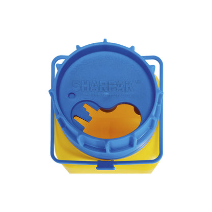 Used blade disposal container, LxW 107 x 105 mm, yellow.
