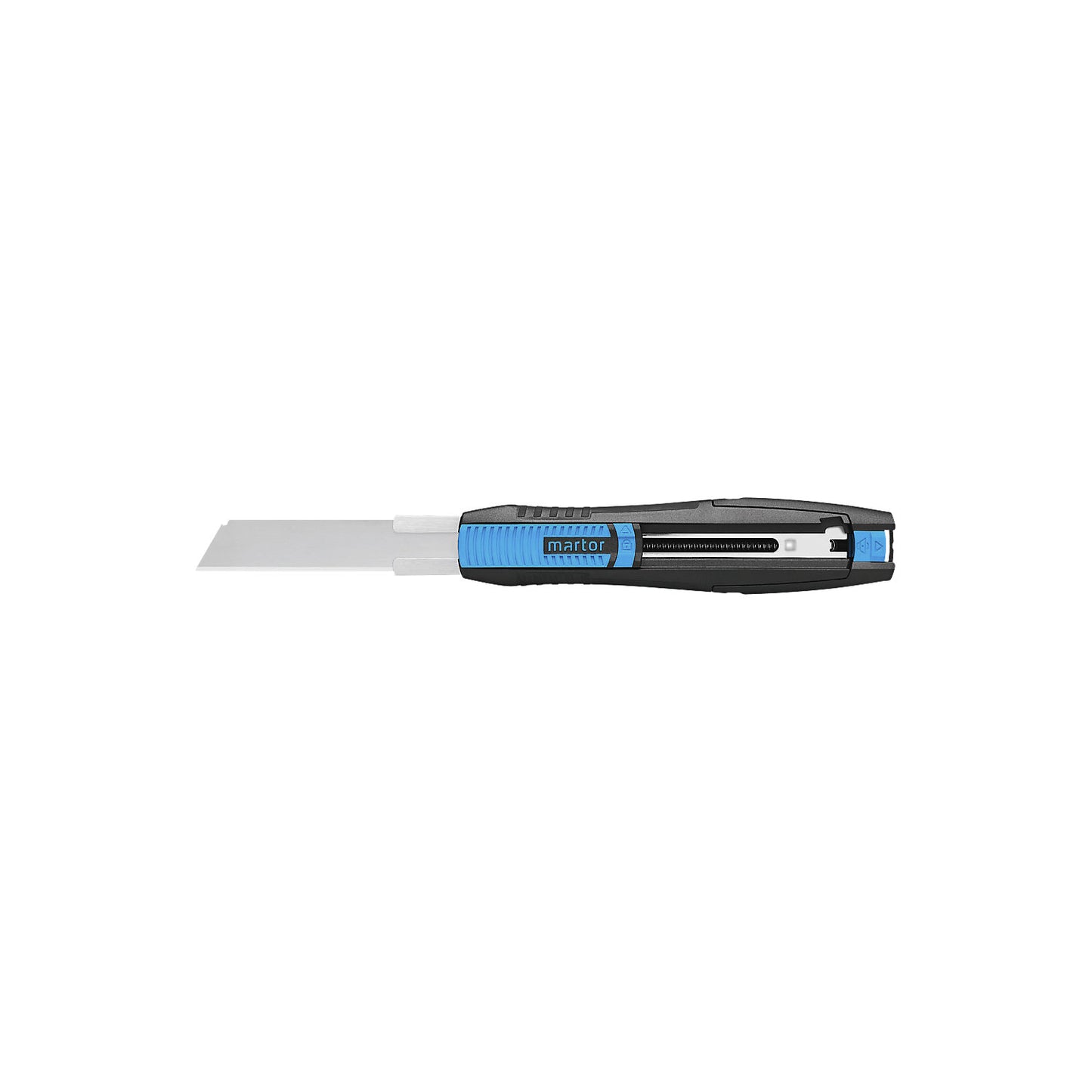Safety cutter with polystyrene blade, plastic, black.
