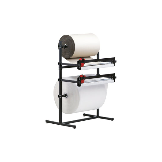 Dispenser stand for film, paper, corrugated cardboard, for roll width 1600 mm, stationary, height 1665 mm.