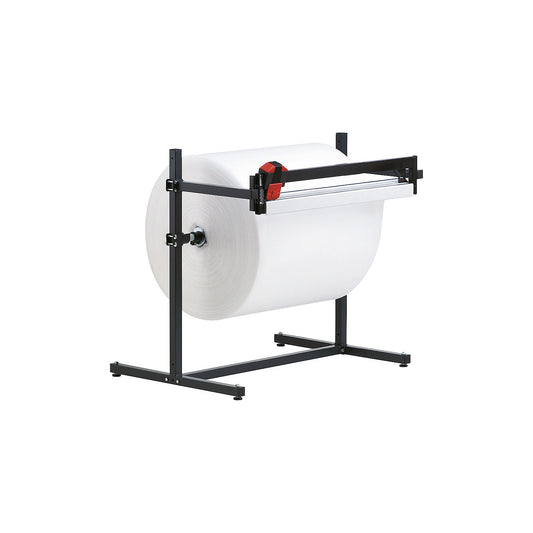 Dispenser stand for film, paper, corrugated cardboard, for roll width 1600 mm, stationary, height 1165 mm.