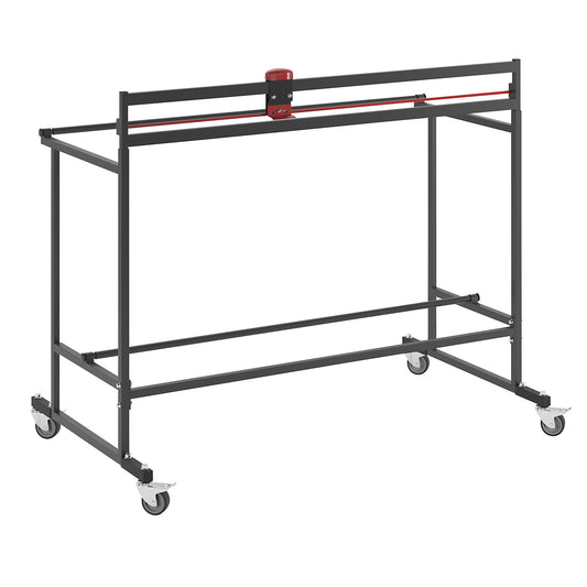 Dispenser stand with castors and cutter, for roll width 1250 mm, height 1160 mm.