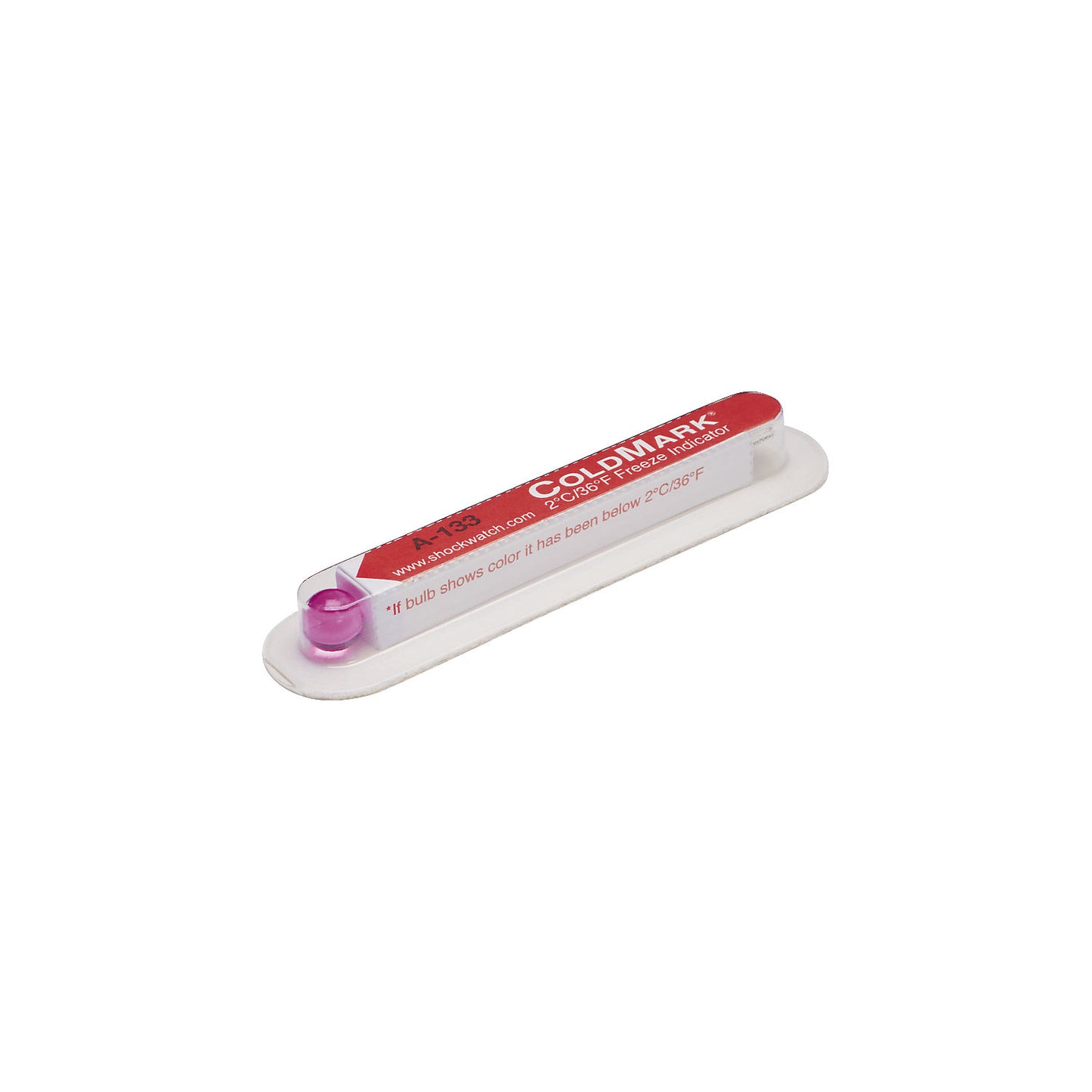 ColdMark® indicators, temperature limit 0 °C, pack of 100, HxW 9 x 84 mm.