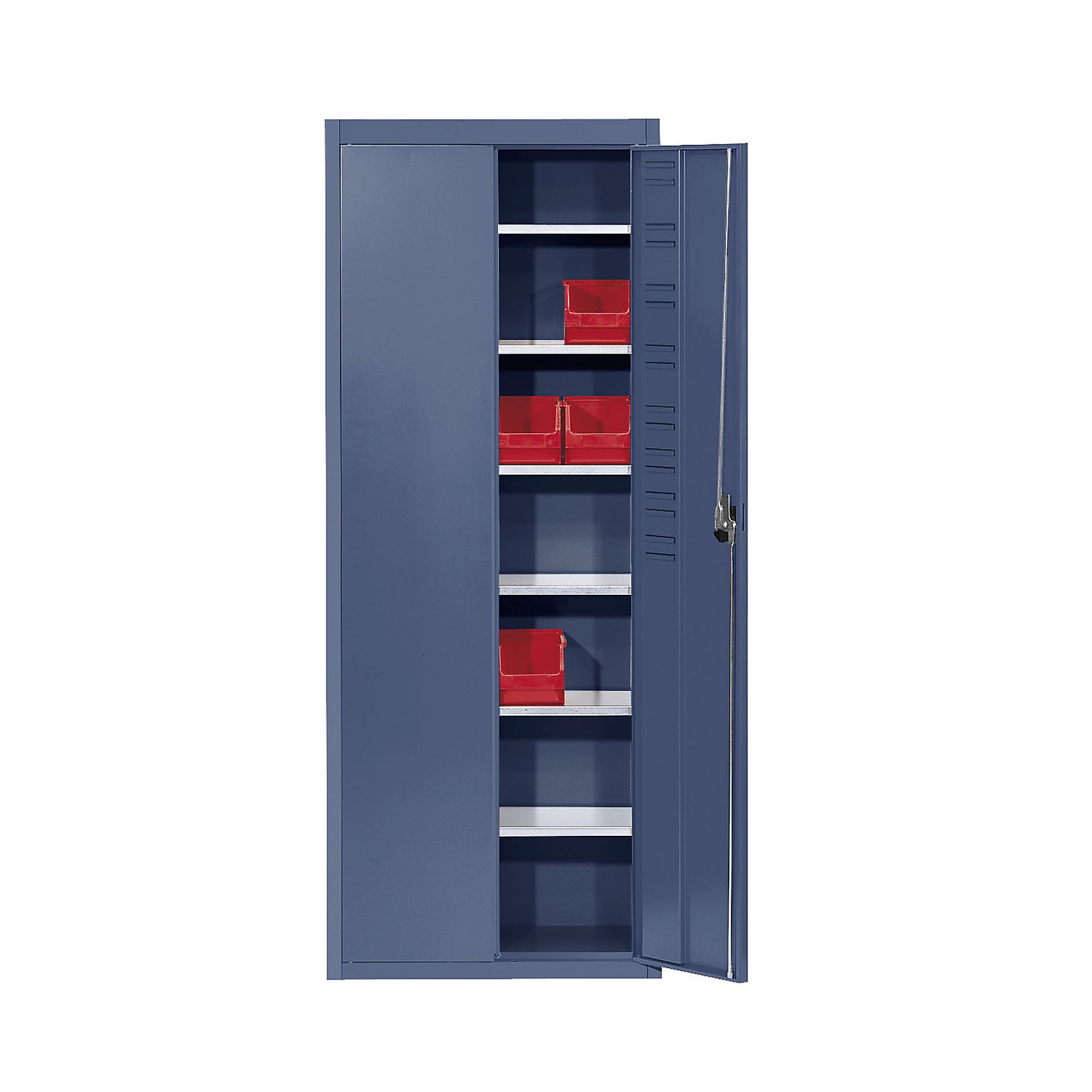 Storage cupboard, without open fronted storage bins, HxWxD 1740 x 680 x 280 mm, single colour, brilliant blue.