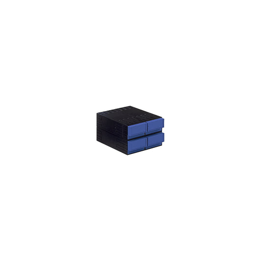 Polystyrene drawer cabinet, HxWxD 202 x 322 x 344.5 mm, 4 drawers, blue.