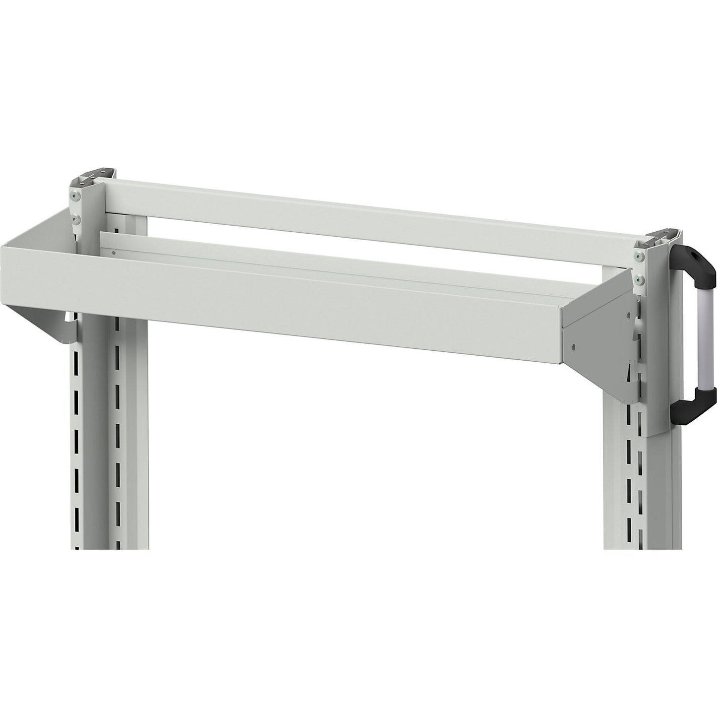 Tray shelf, 75 mm raised edges, WxD 800 x 250 mm, grey.