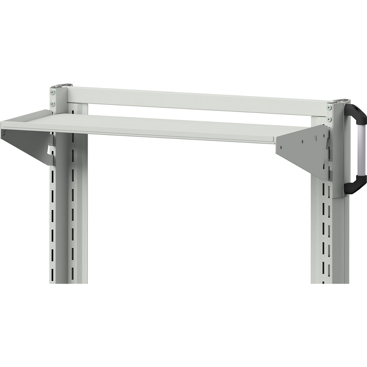Shelf with adjustable inclination, mounting bracket at top, width 800 mm, 763 x 160 mm, grey.