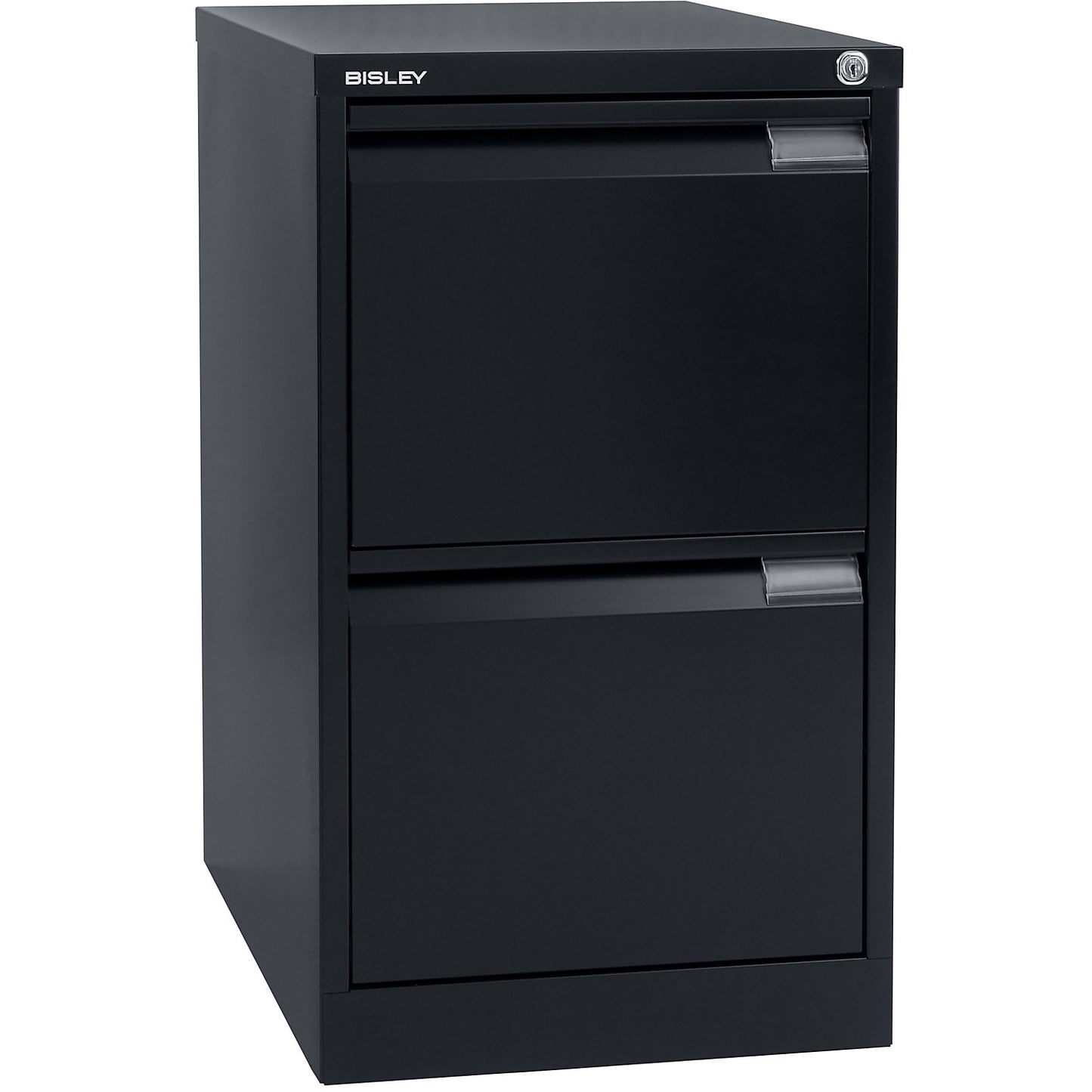 Suspension file cabinet, 1-track, 2 A4 drawers, deep black.