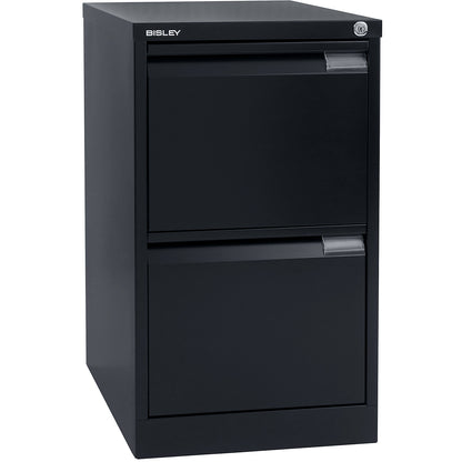 Suspension file cabinet, 1-track, 2 A4 drawers, deep black.