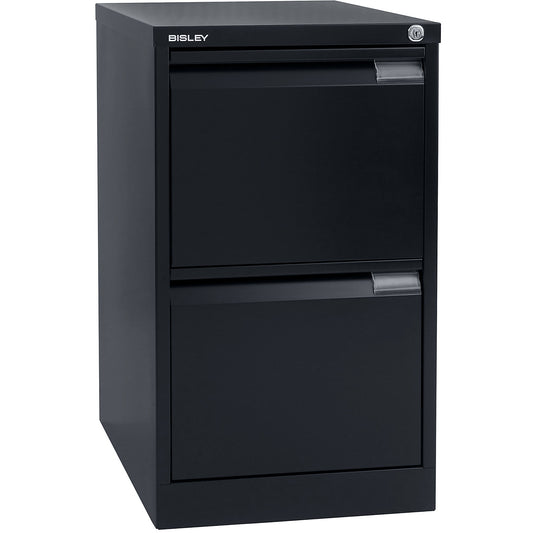 Suspension file cabinet, 1-track, 2 A4 drawers, deep black.