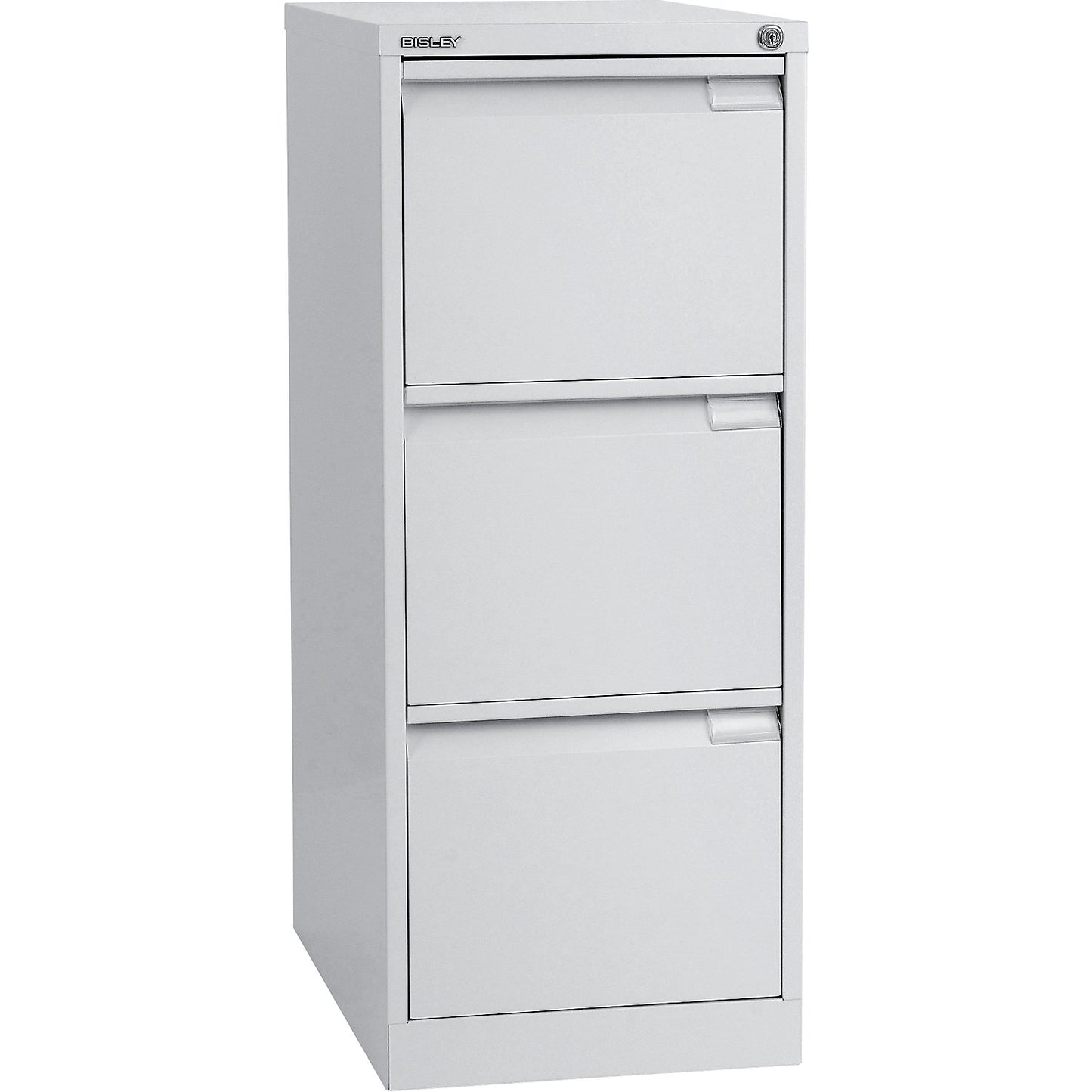Suspension file cabinet, 1-track, 3 A4 drawers, light grey.