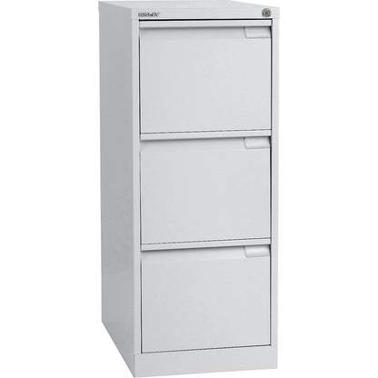 Suspension file cabinet, 1-track, 3 A4 drawers, light grey.