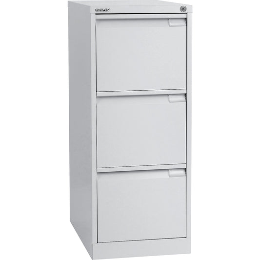 Suspension file cabinet, 1-track, 3 A4 drawers, light grey.