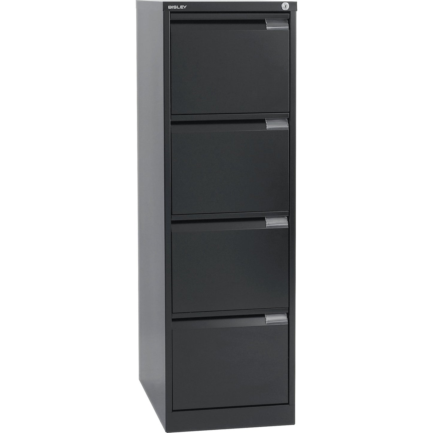 Suspension file cabinet, 1-track, 4 A4 drawers, deep black.