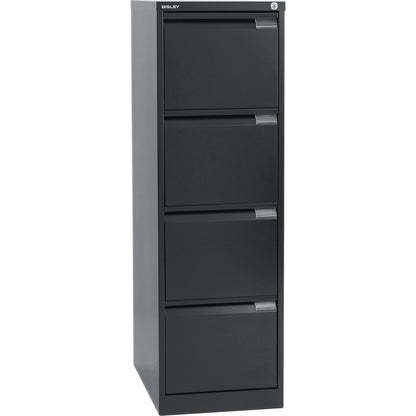 Suspension file cabinet, 1-track, 4 A4 drawers, deep black.