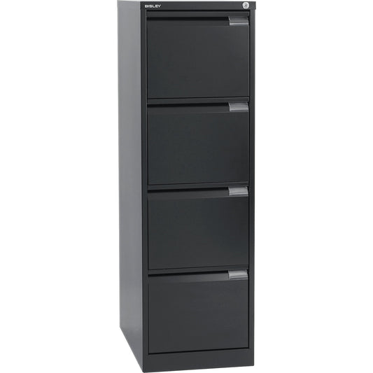 Suspension file cabinet, 1-track, 4 A4 drawers, deep black.
