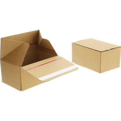 Quick-erect box, self-adhesive, brown, internal dimensions 305 x 215 x 80 mm, pack of 20.