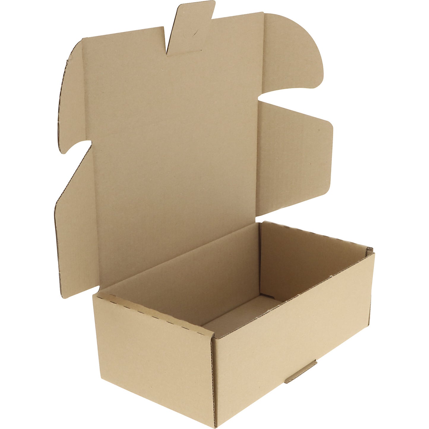 Folding box, single fluted, brown, internal dimensions 270 x 160 x 100 mm, pack of 25.