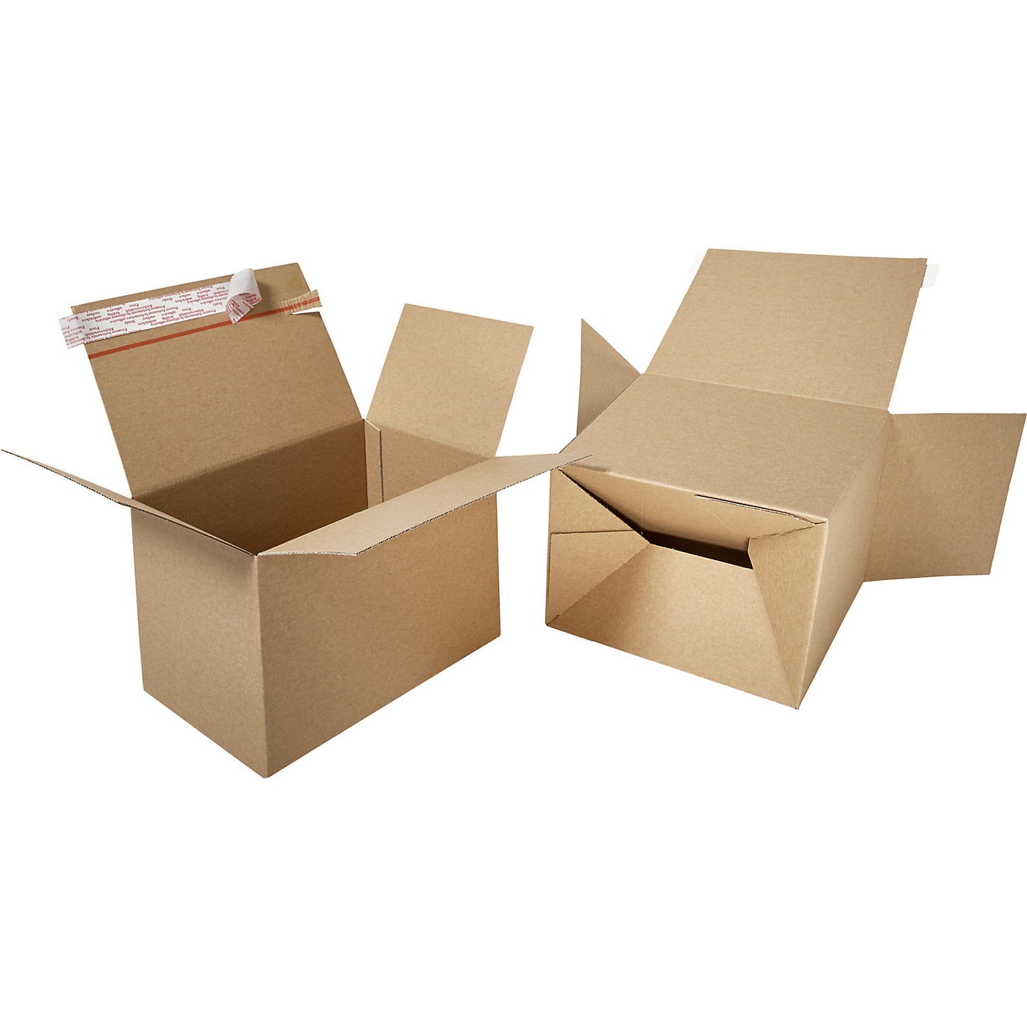 Self erecting cardboard box, self adhesive, internal LxWxH 390 x 290 x 250 mm, pack of 10.
