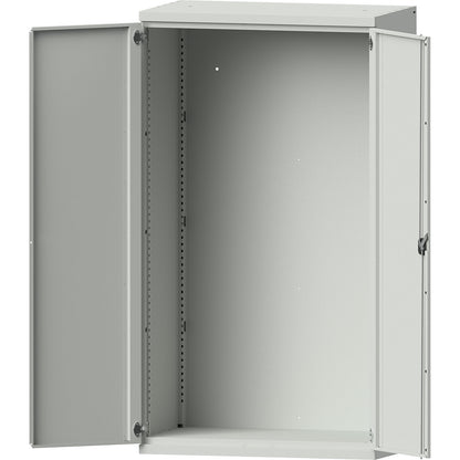 Heavy duty cupboard made of steel, empty cupboard - fit out to individual requirements, light grey / light grey.