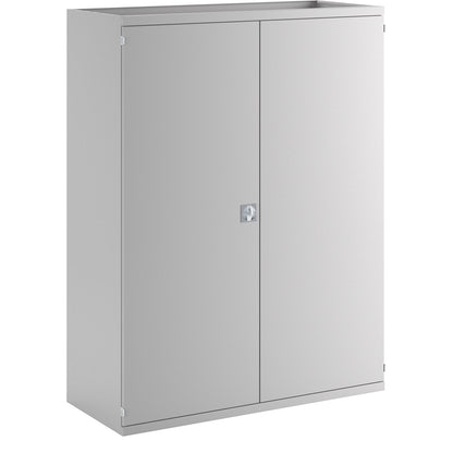 JUMBO heavy duty cupboard made of sheet steel, 6 shelves, 6 x 120 mm high drawers, light grey / light grey.