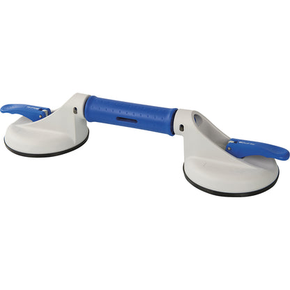 VERIBOR® suction lifter, 2 head plastic body with moving heads, max. load 35 kg, disk Ø 120 mm.