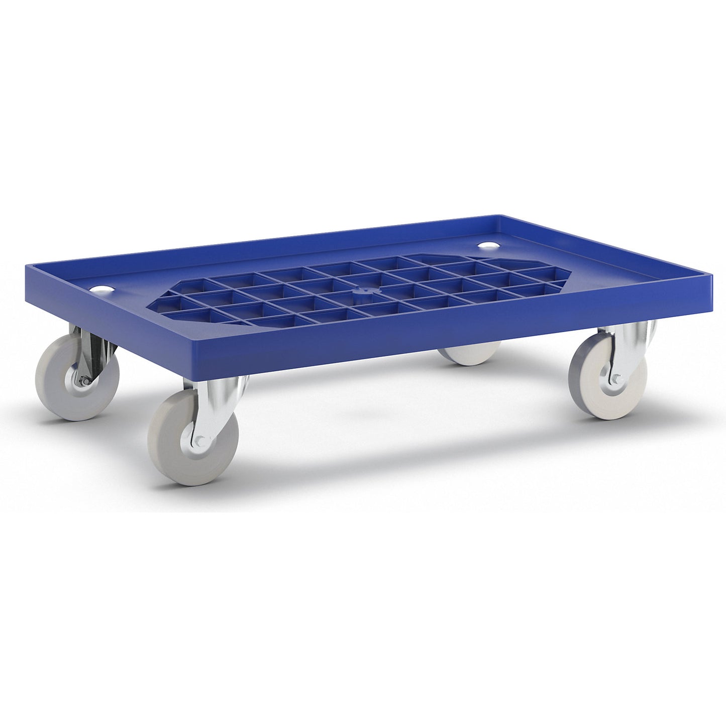 Transport dolly, mesh platform, solid rubber wheels, 605 x 410 mm.
