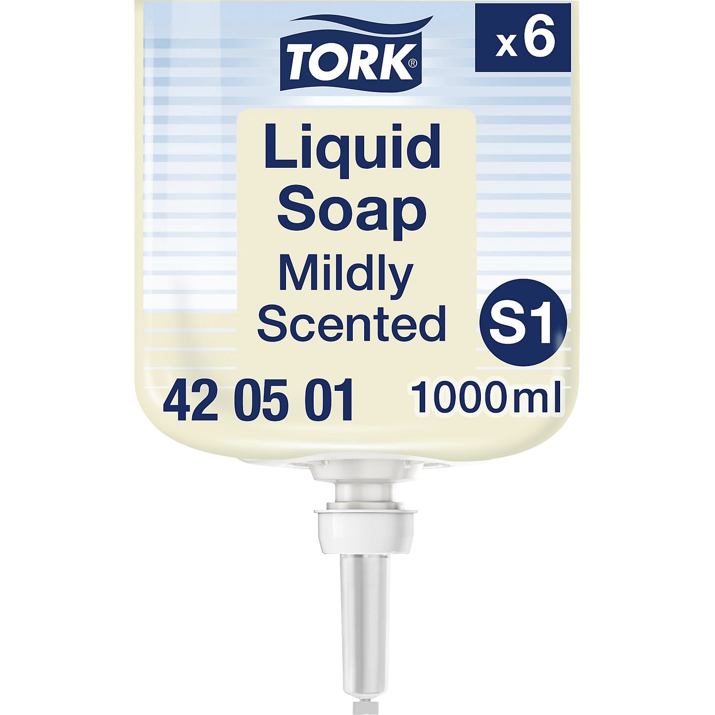Mild liquid soap, for normal dirt levels, pack of 6 bottles, 1 l each.