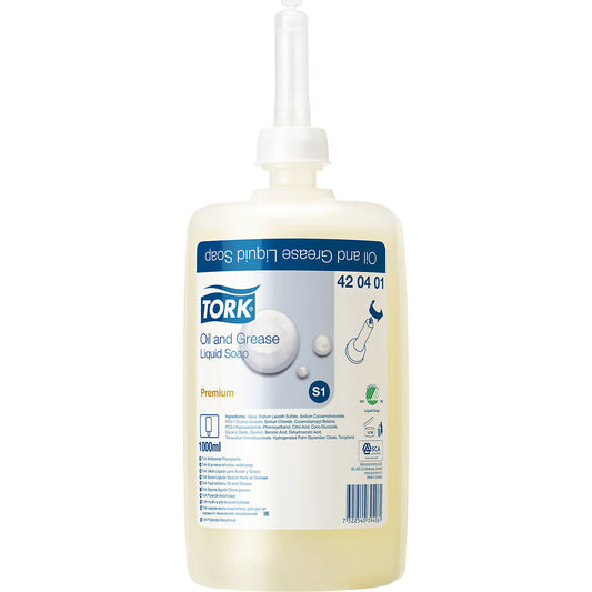 Degreasing liquid soap, premium quality, pack of 6 x 1000 ml, removes oil, paint and coarse dirt.