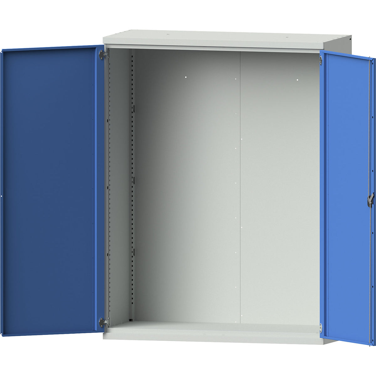 JUMBO heavy duty cupboard made of sheet steel, empty cupboard without centre partition, light grey / light blue.