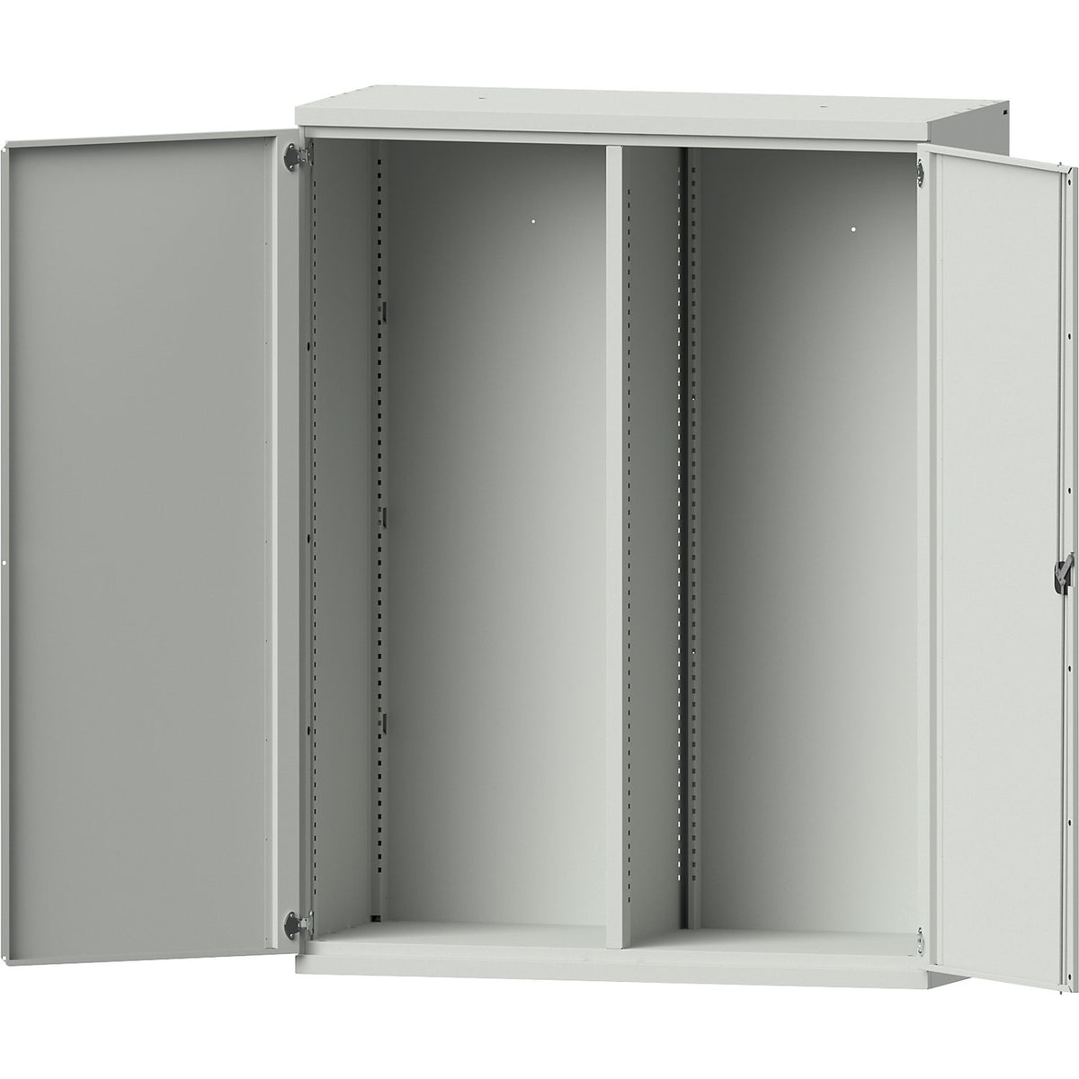 JUMBO heavy duty cupboard made of sheet steel, empty cupboard with centre partition, light grey / light grey.