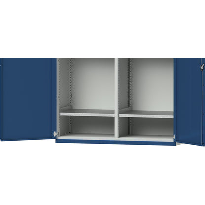 Shelf for JUMBO heavy duty cupboard, with centre partition, zinc plated.
