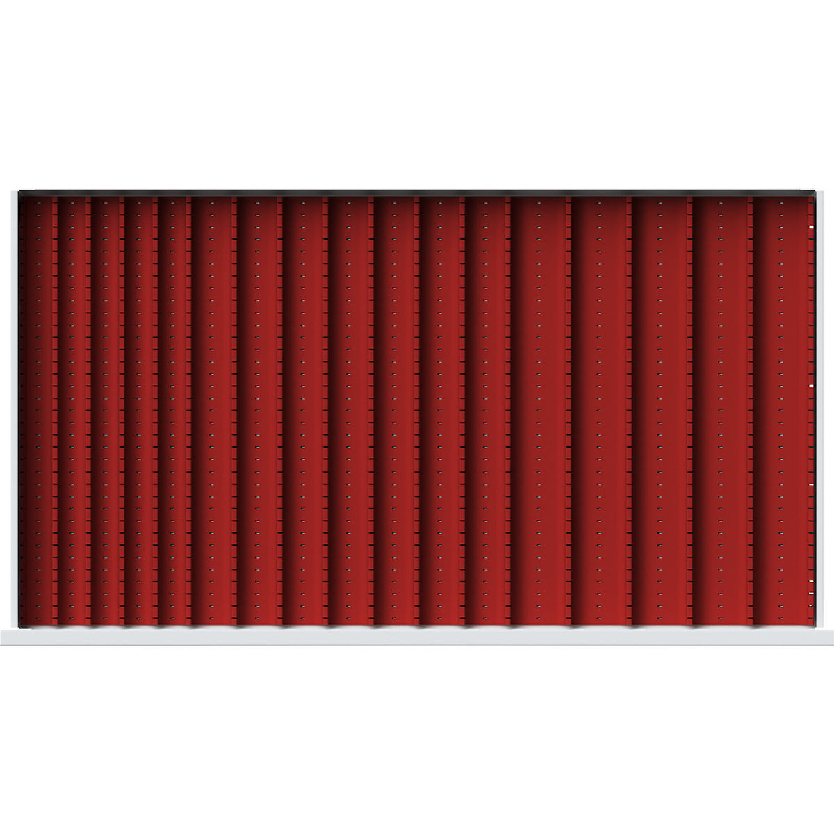 Compact tray made of plastic, for drawer WxD 980 x 540 mm, plug-in divider height 29 mm.