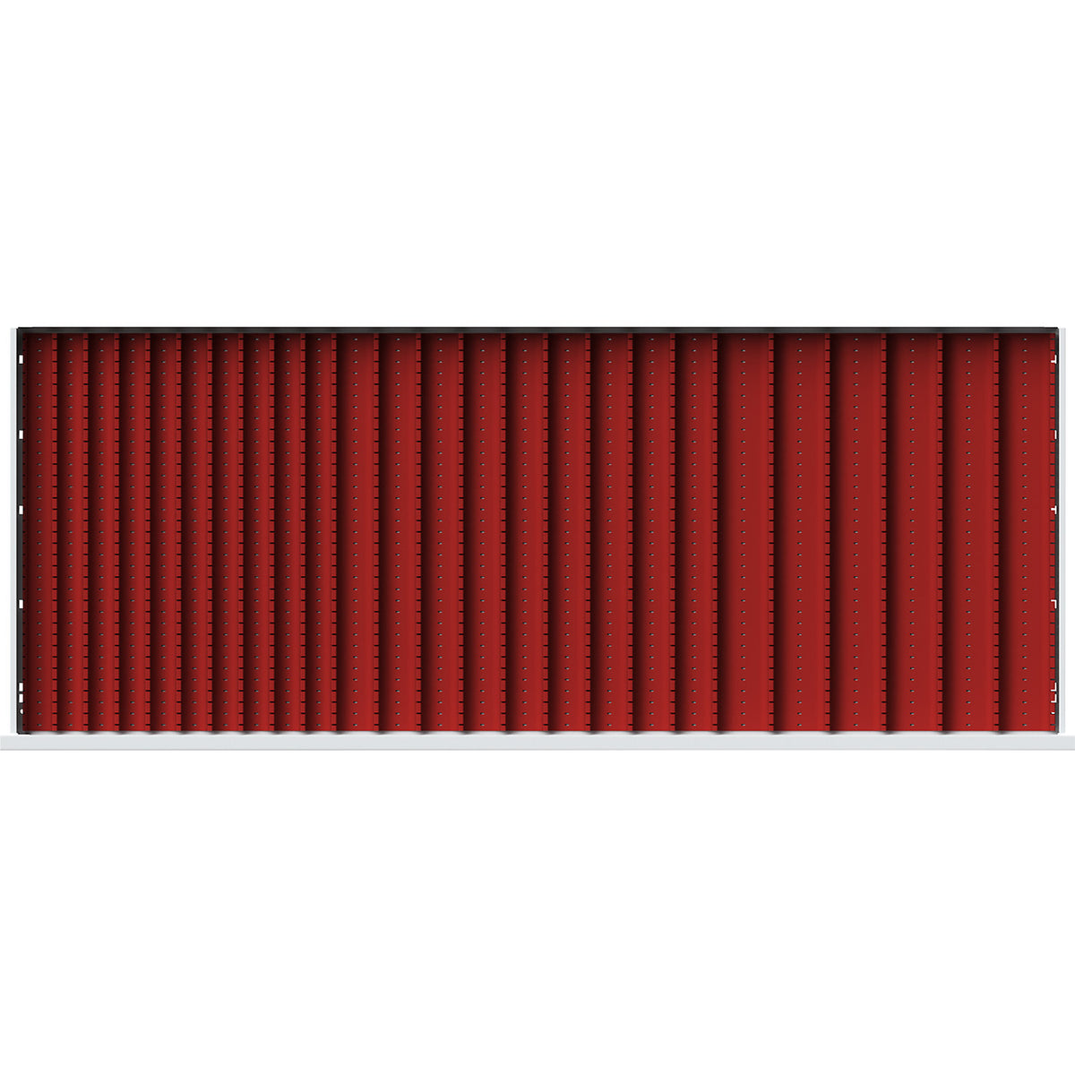 Compact tray, for drawer WxD 1380 x 540 mm, plug-in divider height 29 mm.