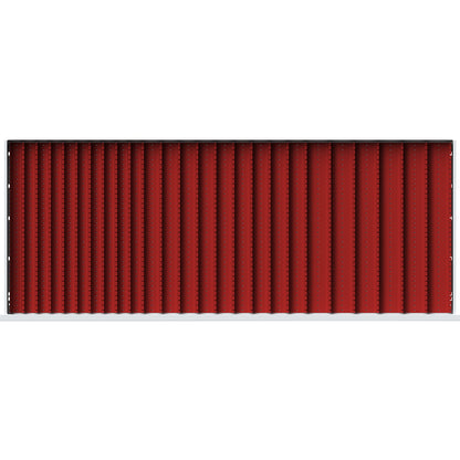 Compact tray, for drawer WxD 1380 x 540 mm, plug-in divider height 29 mm.