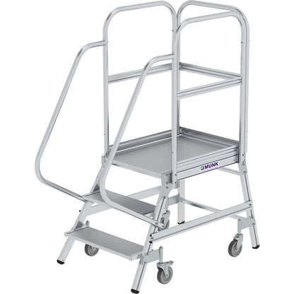 Platform steps with single sided access, platform and steps made of light alloy, 3 steps inclusive platforms.