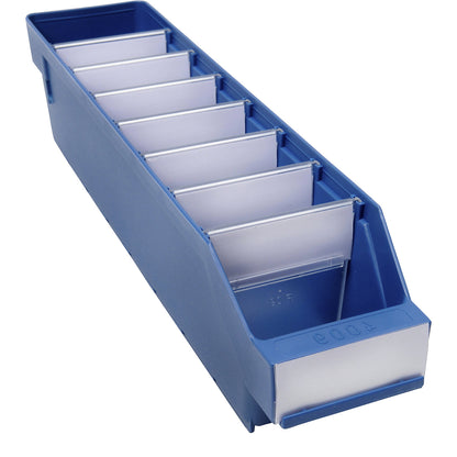 Shelf bin made of highly impact resistant polypropylene, blue, LxWxH 400 x 90 x 95 mm, pack of 40.