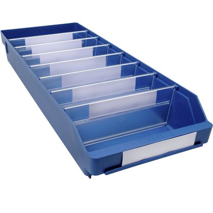 Shelf bin made of highly impact resistant polypropylene, blue, LxWxH 600 x 240 x 95 mm, pack of 15.