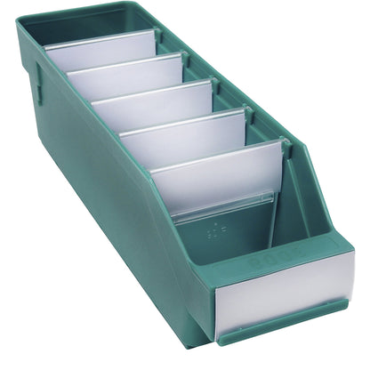 Shelf bin made of highly impact resistant polypropylene, green, LxWxH 300 x 90 x 95 mm, pack of 40.