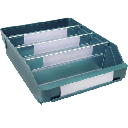 Shelf bin made of highly impact resistant polypropylene, green, LxWxH 300 x 240 x 95 mm, pack of 15.