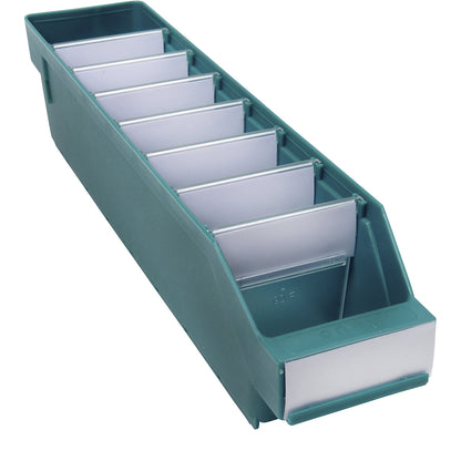 Shelf bin made of highly impact resistant polypropylene, green, LxWxH 400 x 90 x 95 mm, pack of 40.