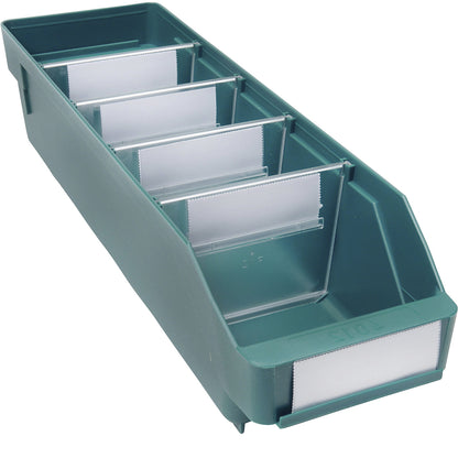 Shelf bin made of highly impact resistant polypropylene, green, LxWxH 400 x 118 x 95 mm, pack of 30.