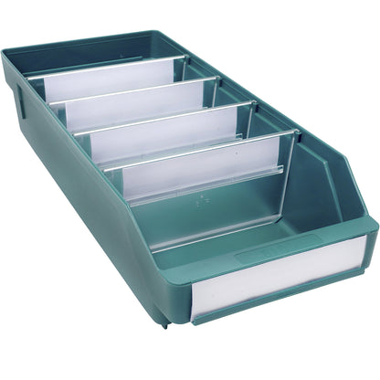 Shelf bin made of highly impact resistant polypropylene, green, LxWxH 400 x 180 x 95 mm, pack of 20.