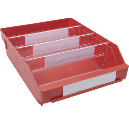 Shelf bin made of highly impact resistant polypropylene, red, LxWxH 300 x 240 x 95 mm, pack of 15.
