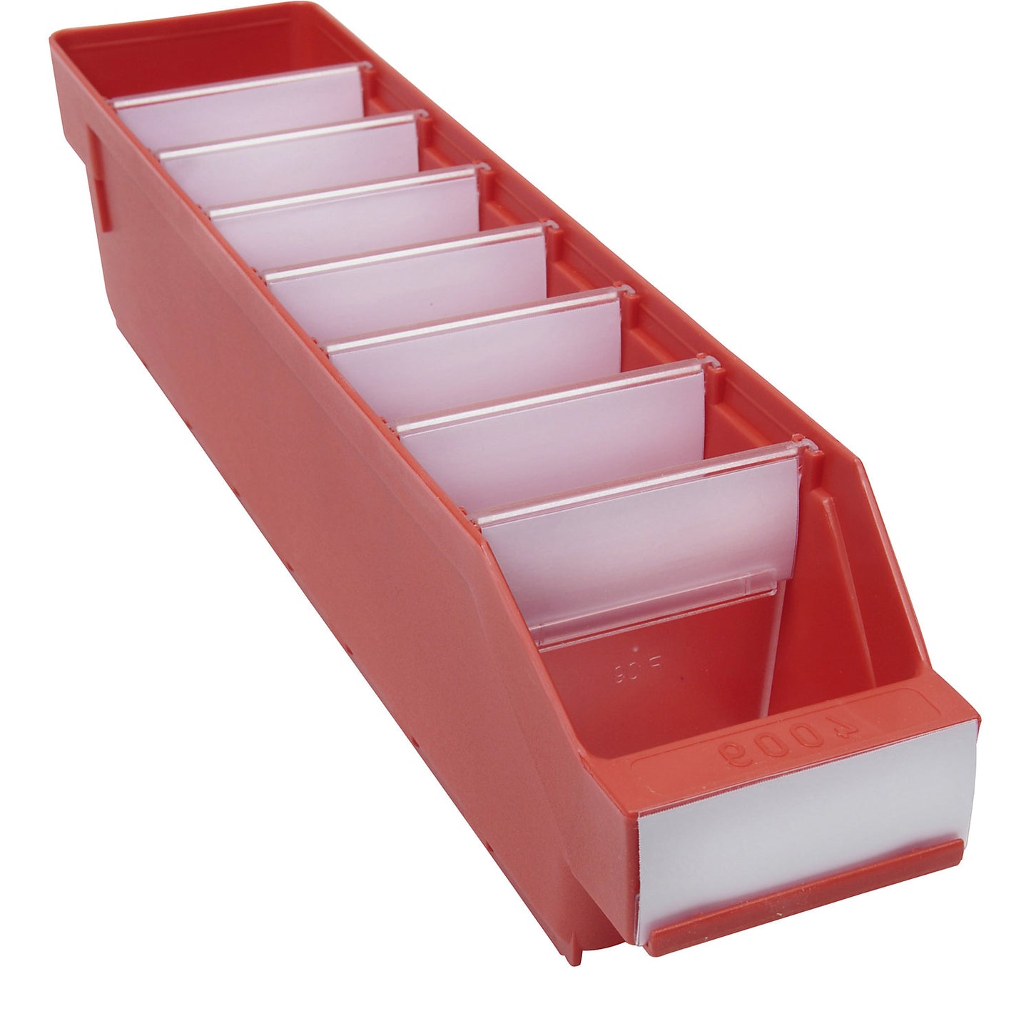 Shelf bin made of highly impact resistant polypropylene, red, LxWxH 400 x 90 x 95 mm, pack of 40.