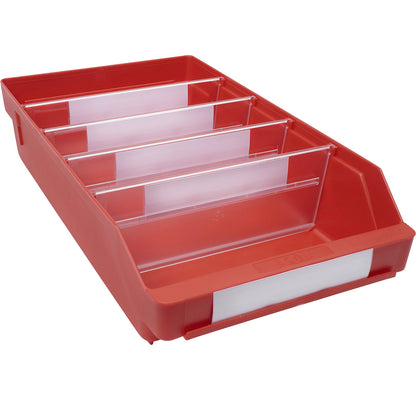 Shelf bin made of highly impact resistant polypropylene, red, LxWxH 400 x 240 x 95 mm, pack of 15.