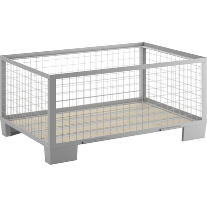 Mesh pallet, medium height, with 4 fixed walls, 1+ items.