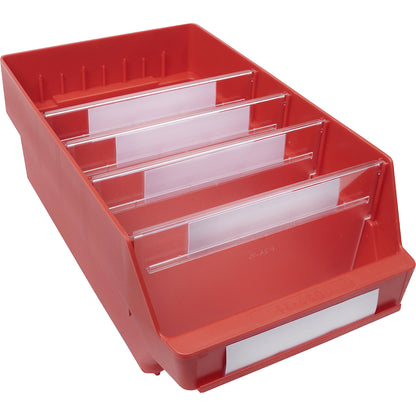 Shelf bin made of highly impact resistant polypropylene, red, LxWxH 400 x 240 x 150 mm, pack of 10.