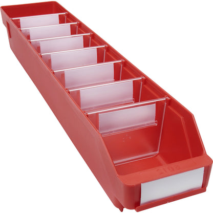 Shelf bin made of highly impact resistant polypropylene, red, LxWxH 600 x 118 x 95 mm, pack of 30.