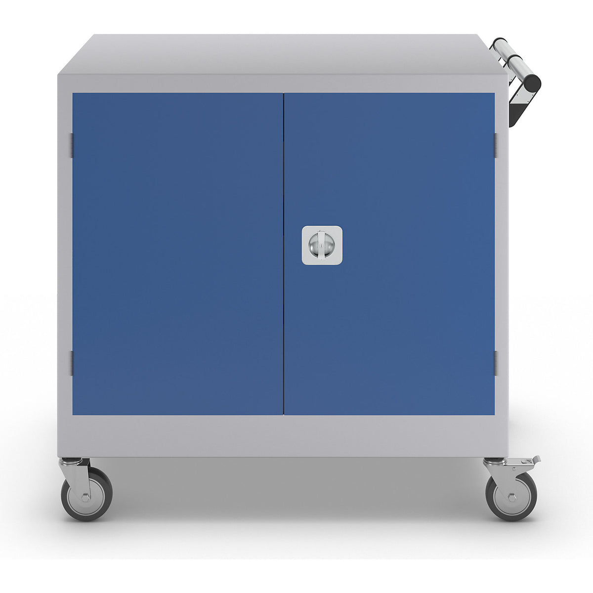 Mobile cupboard, HxWxD 920 x 920 x 610 mm, gentian blue RAL 5010.