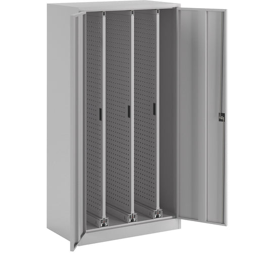 Vertical pull-out cupboard, with 3 drawers, light grey.